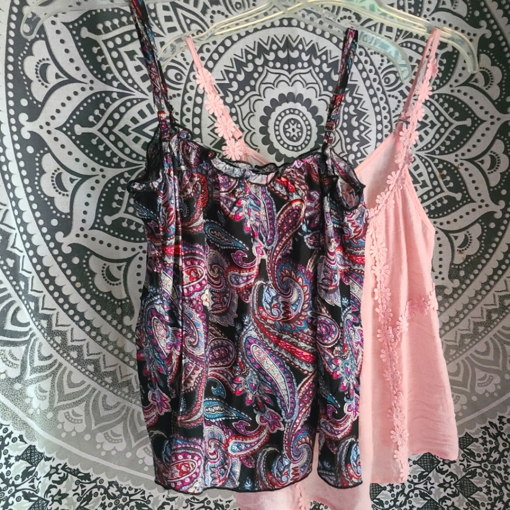 2x Boho Loose Tank Top Deal! Floral & Paisley🌸